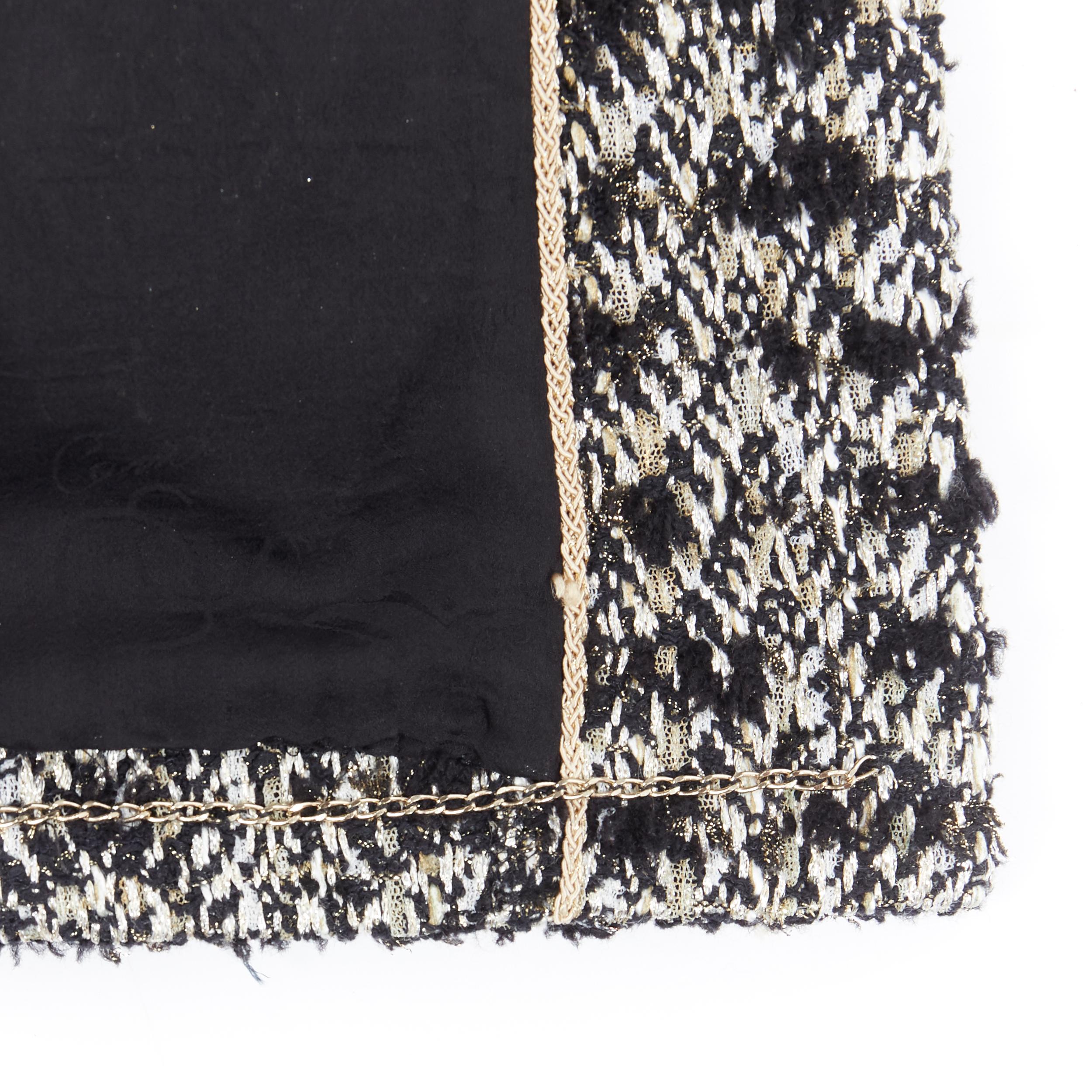 runway CHANEL 12A Paris-Bombay black gold fantasy tweed 4 pockets jacket FR38 2