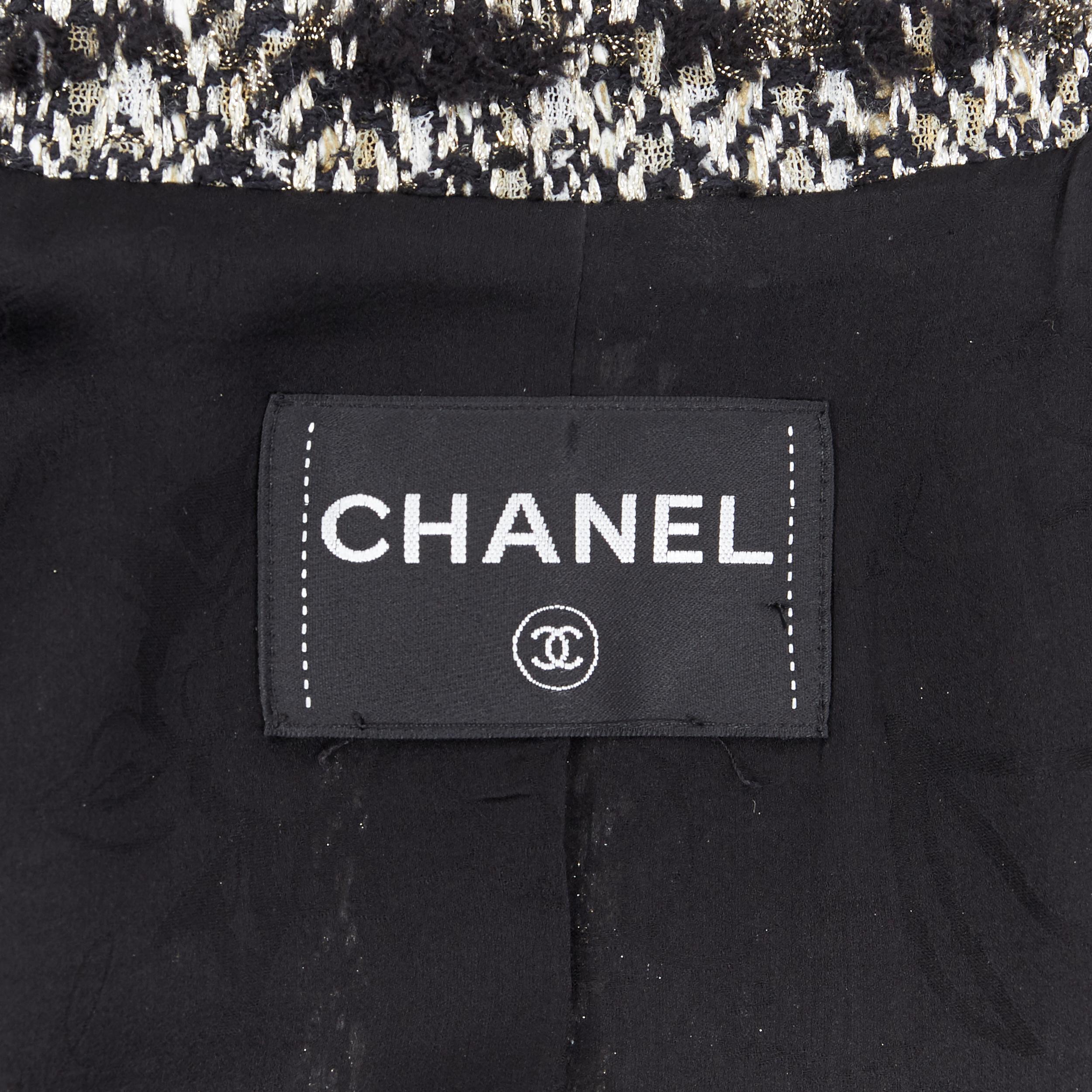 runway CHANEL 12A Paris-Bombay black gold fantasy tweed 4 pockets jacket FR38 1