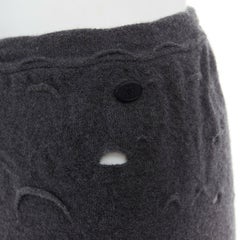 runway CHANEL 14A grey ripped distressed angora leggings pants M FR38 US6 UK10