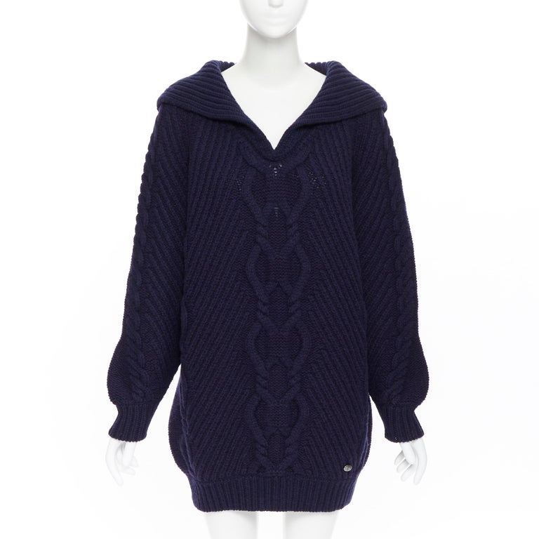 Chanel Ultra Rare Navy Knit Dress/Camisole · INTO
