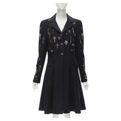 Runway CHANEL Paris London Metier D'art Lesage Punk cashmere coat FR40