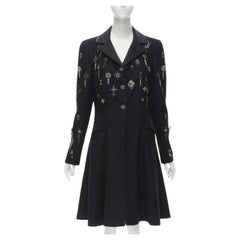 Runway CHANEL Paris London Metier D'art Lesage Punk cashmere coat FR40