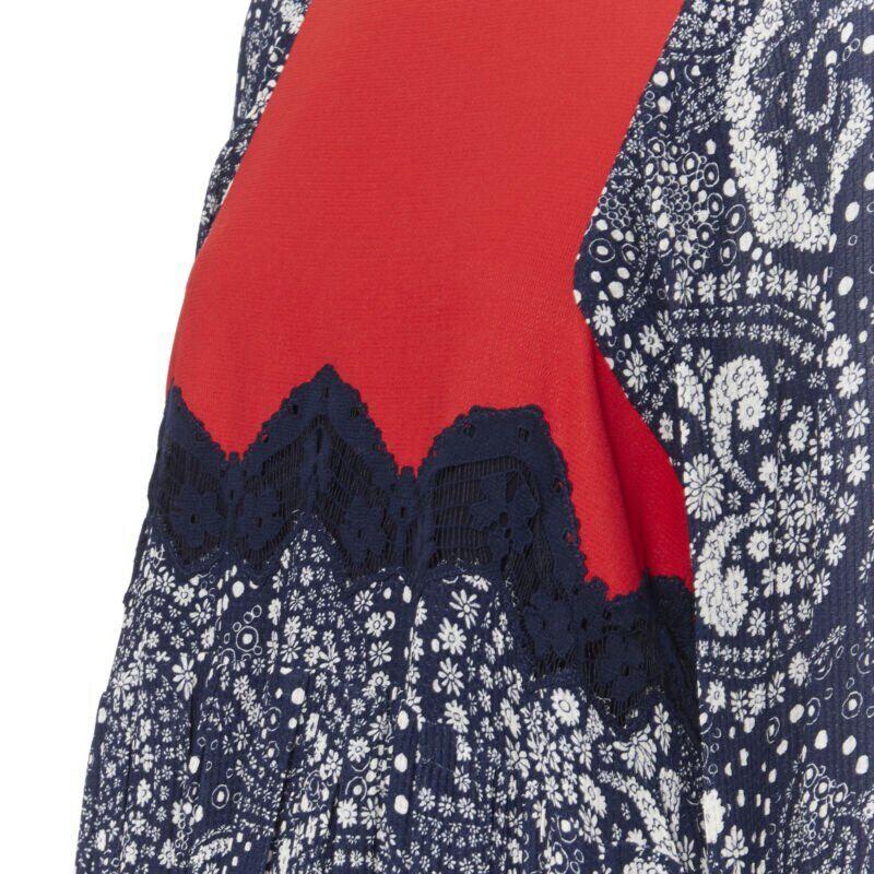 runway CHLOE 2016 blue white lace trimmed floral flared sleeve boho dress FR36
Reference: TGAS/A05536
Brand: Chloe
Collection: Runway
Material: Viscose
Color: Blue
Pattern: Floral
Closure: Zip
Made in: France

CONDITION:
Condition: Very good, this