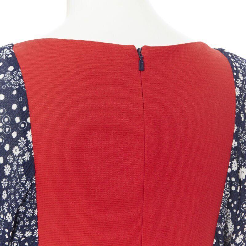 runway CHLOE 2016 blue white lace trimmed floral flared sleeve boho dress  FR36 4
