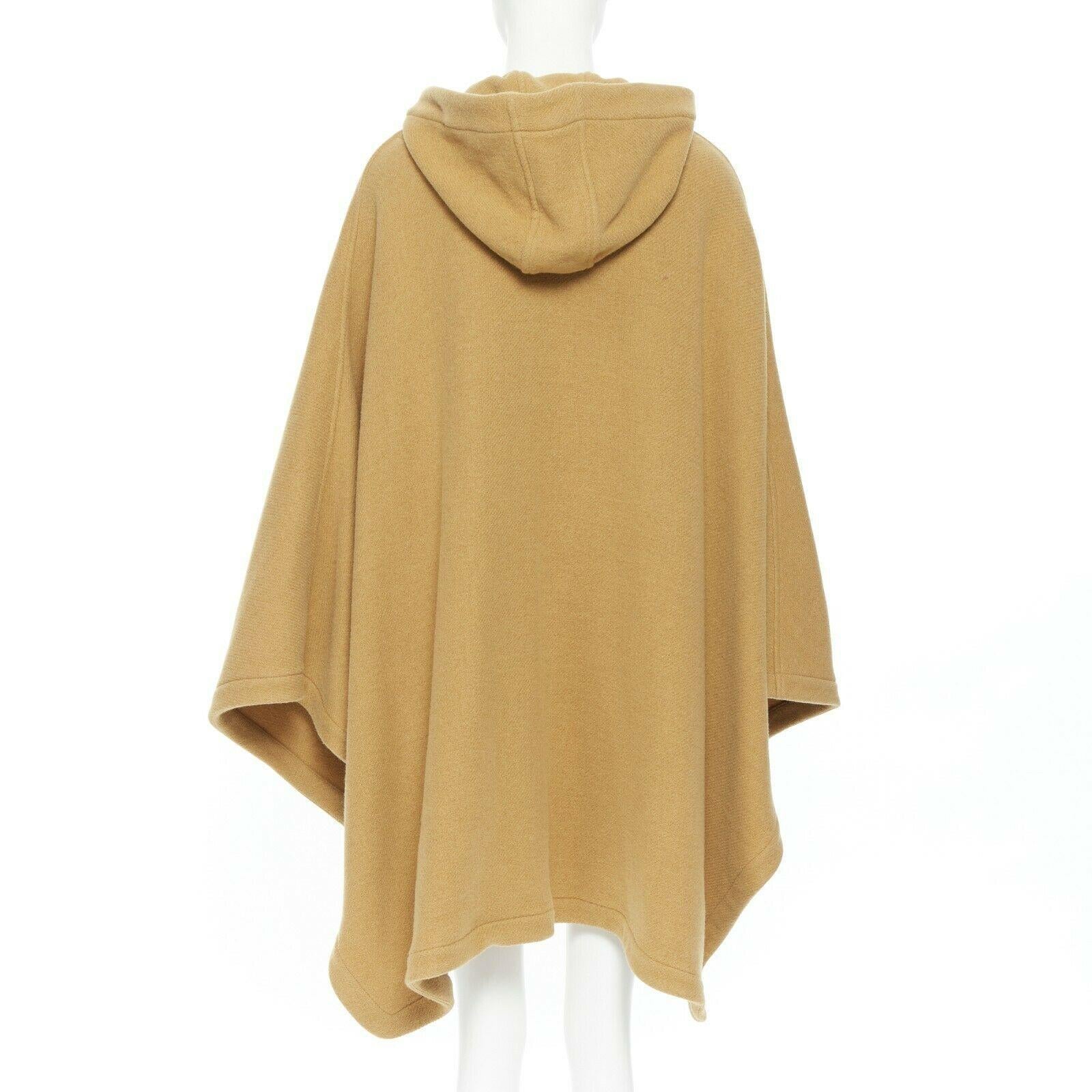 runway CHLOE 2017 virgin wool poncho cape gold khaki brown lace-up FR36 S In Excellent Condition In Hong Kong, NT
