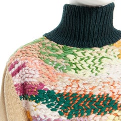 runway CHLOE AW12 wool-blend multicoloured braid knitted turtleneck sweater XS