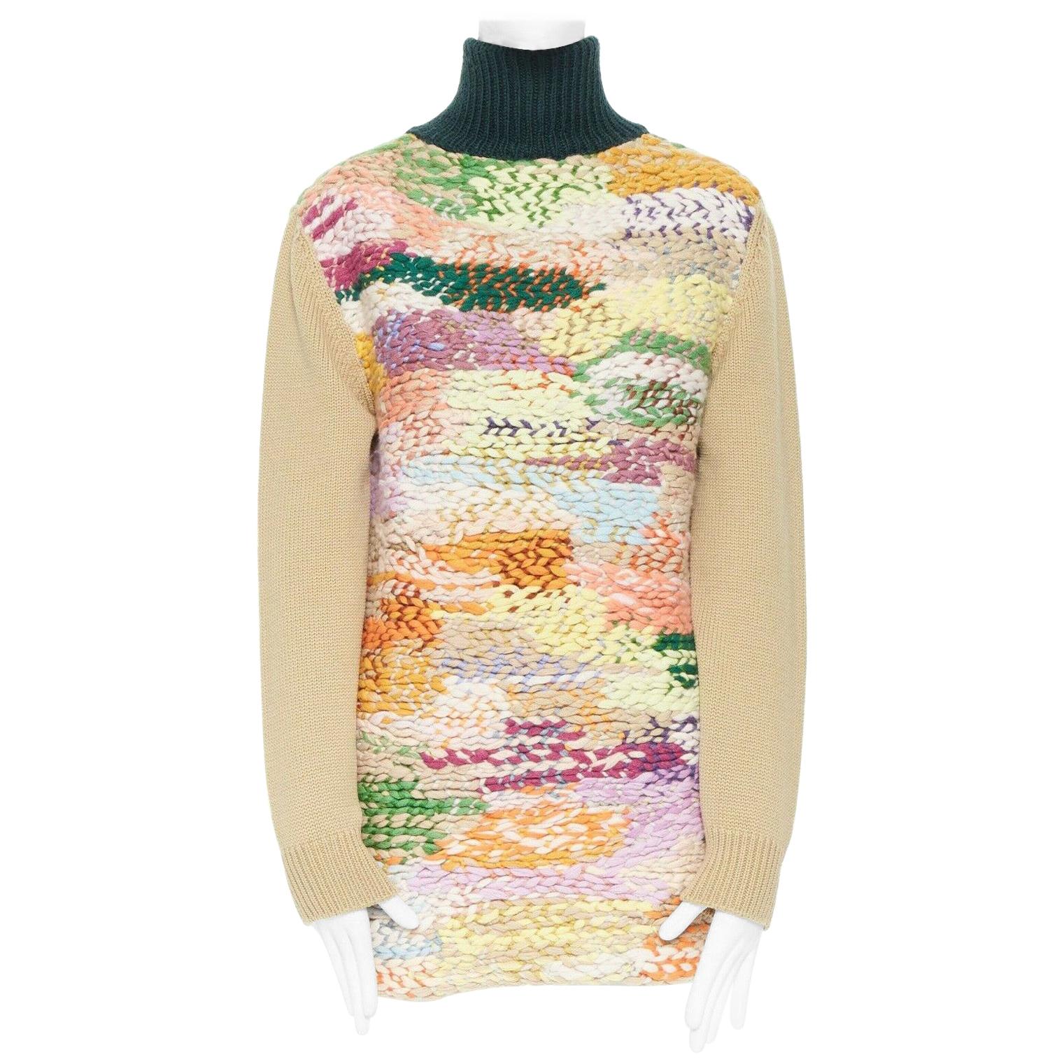 runway CHLOE AW12 wool-blend multicoloured braid knitted turtleneck ...