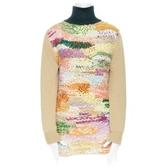 runway CHLOE AW12 wool-blend multicoloured braid knitted turtleneck sweater XS