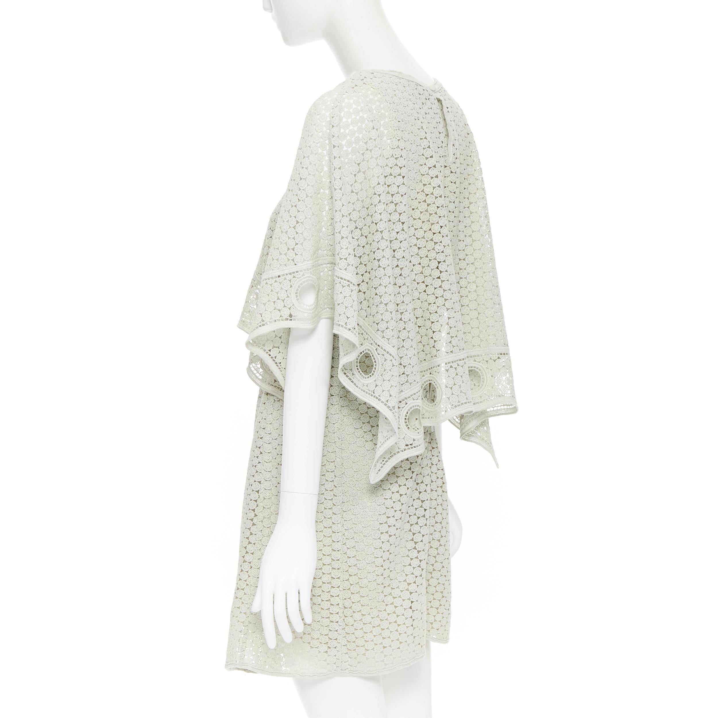 runway CHLOE mint green embroidery anglais eyelet handkerchief layared dress XS In Good Condition In Hong Kong, NT