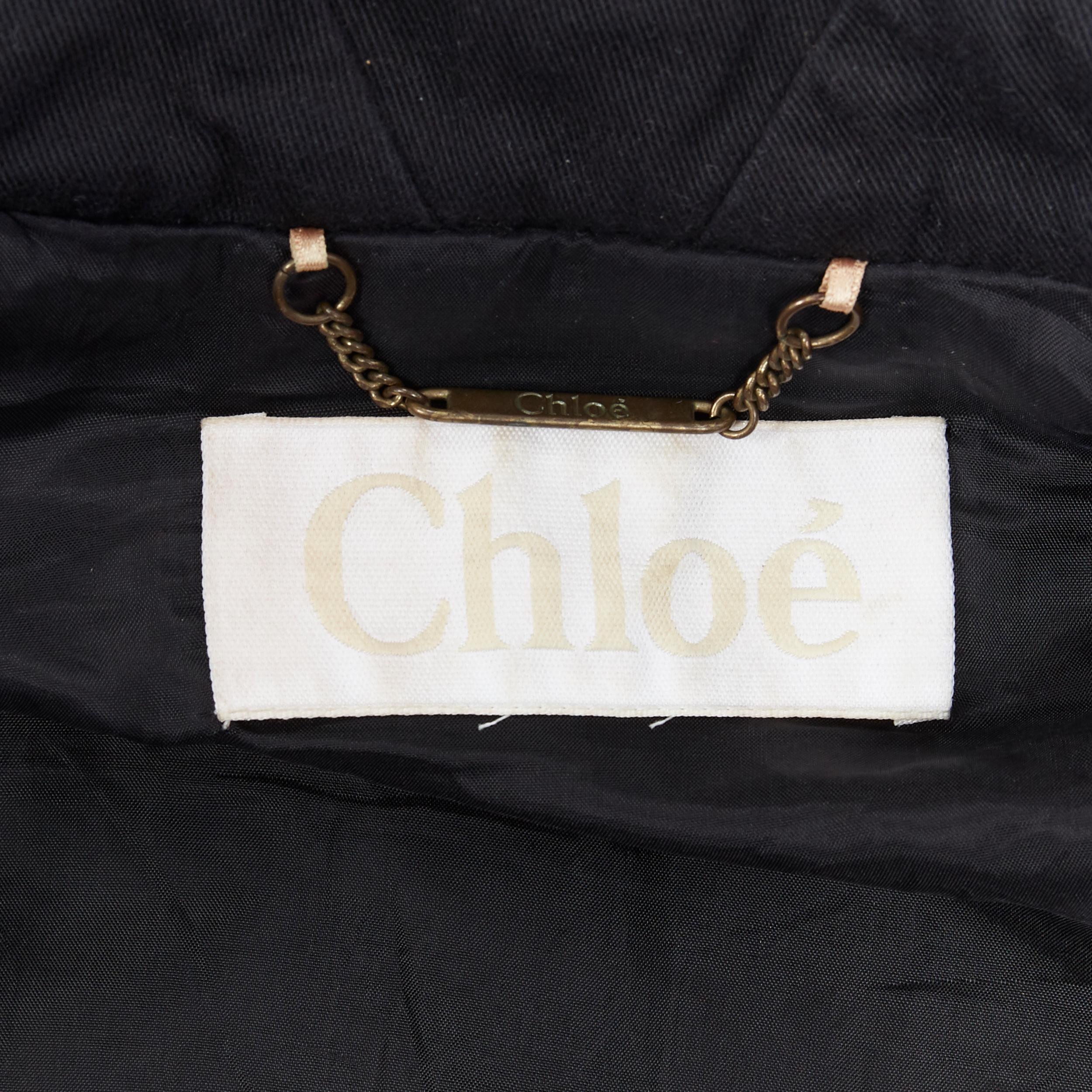 runway CHLOE red black leather zip front cropped motorcycle biker jacket S 4