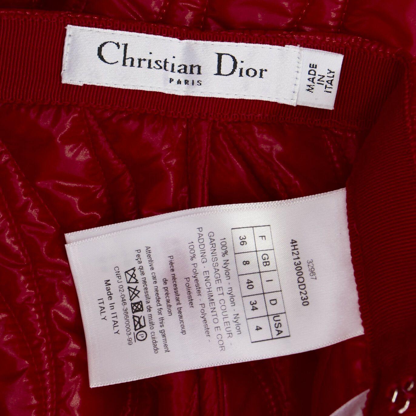 runway CHRISTIAN DIOR RAF SIMONS AW14 red quilted padded asymmetric skirt IT40 S 2
