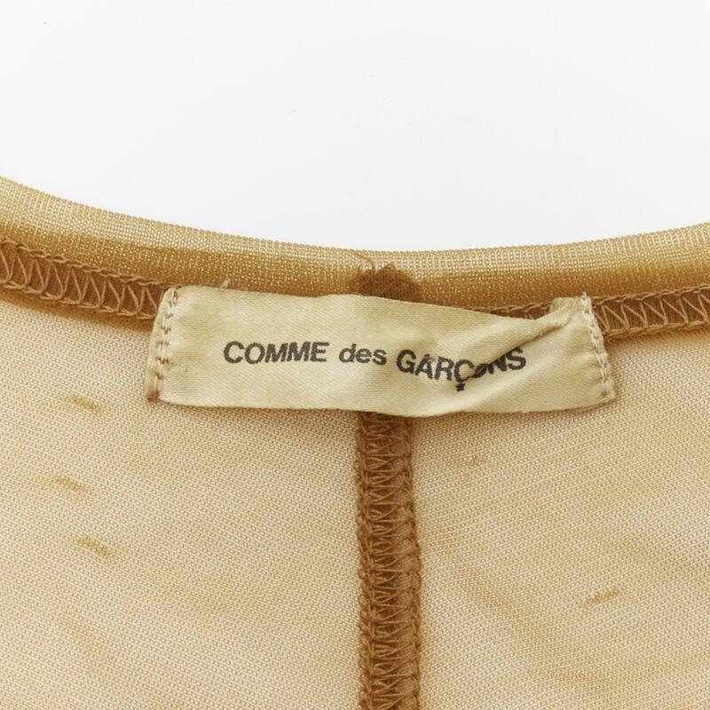 Camicia da passerella COMME DES GARCONS anni '90, trasparente, marrone, con volant e bottoni, M. I. in vendita 5