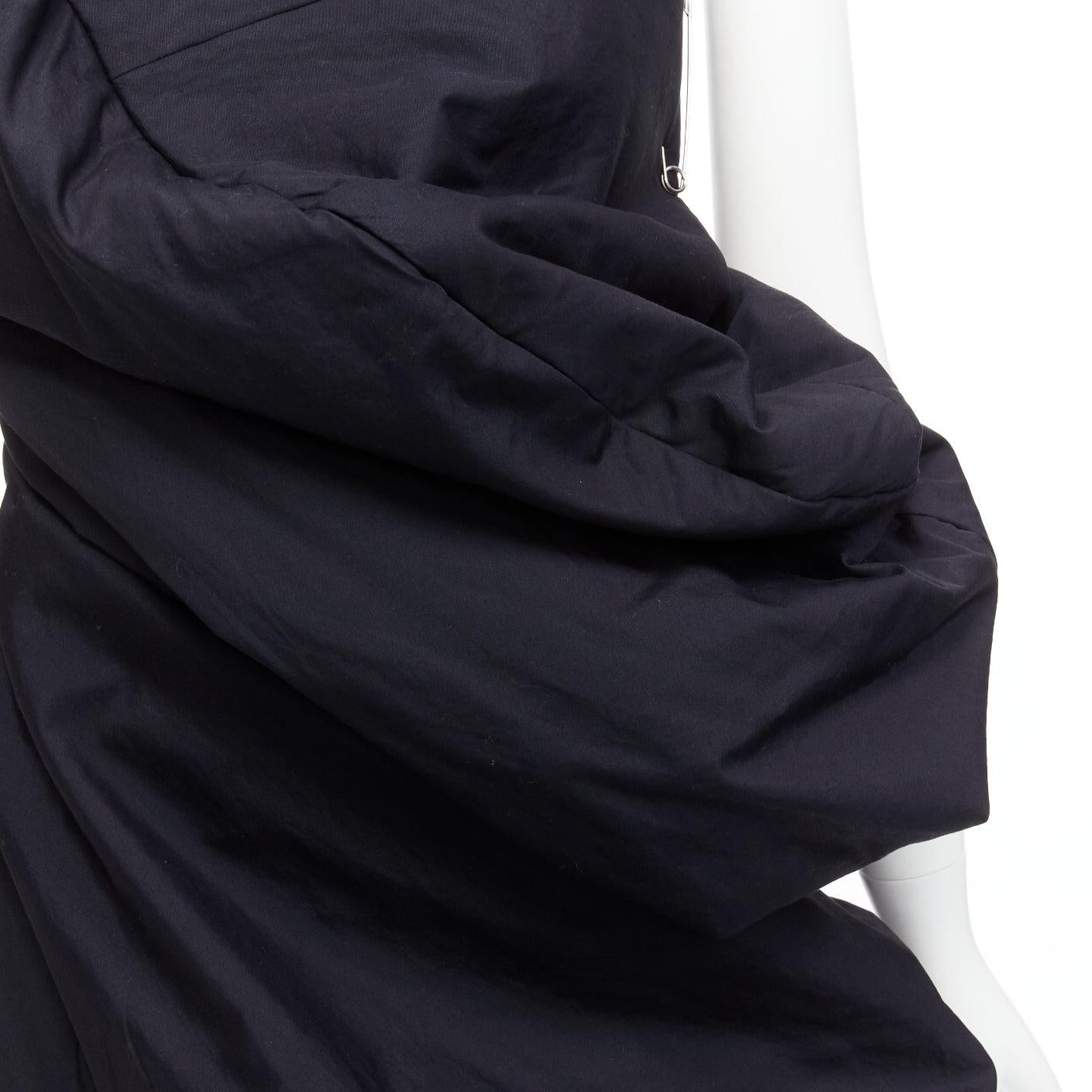 runway COMME DES GARCONS 1997 Lumps Bumps black circle cut asymmetric dress S For Sale 6