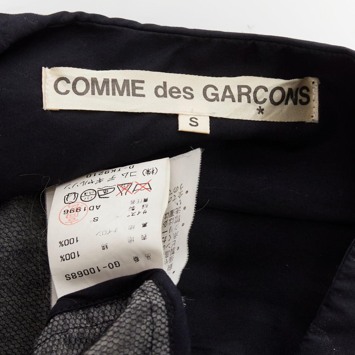 runway COMME DES GARCONS 1997 Lumps Bumps black circle cut asymmetric dress S For Sale 9