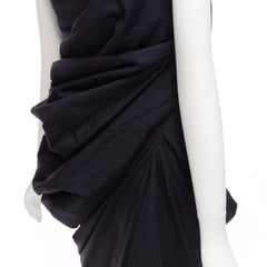 runway COMME DES GARCONS 1997 Lumps Bumps black circle cut asymmetric dress S