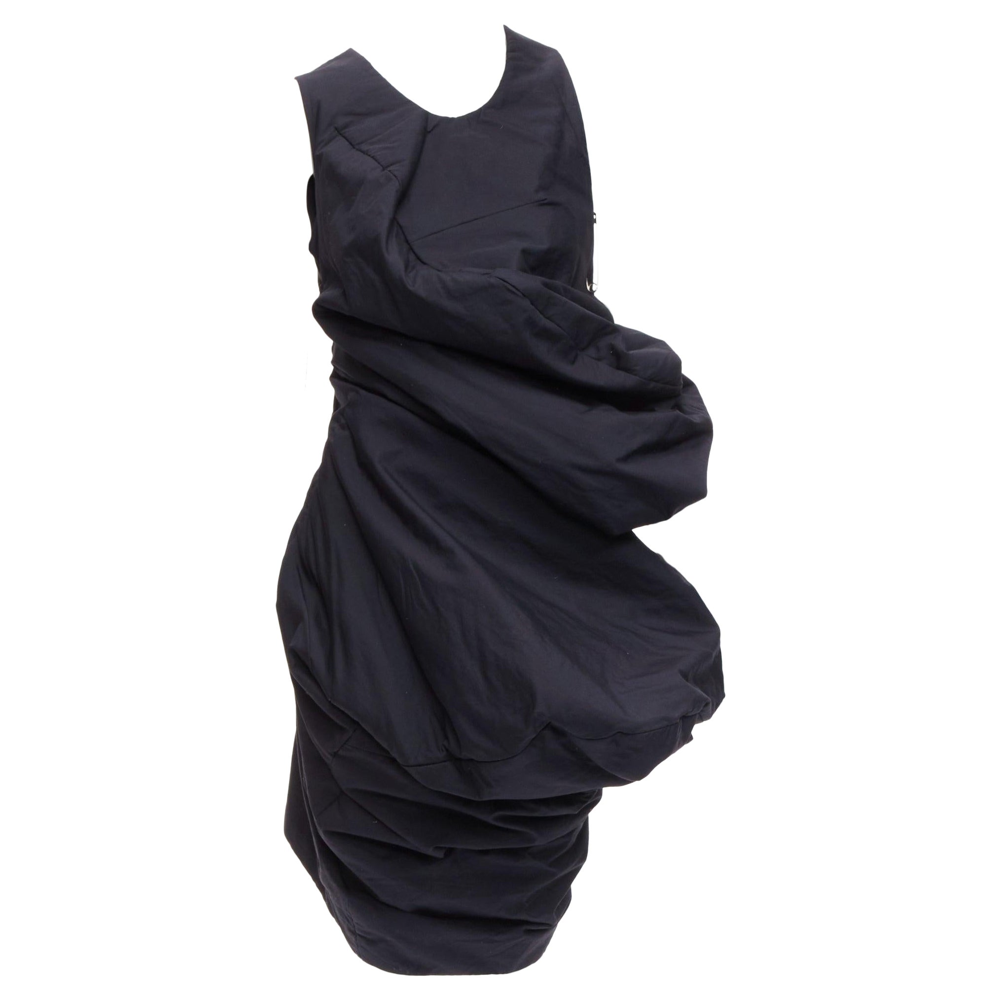 runway COMME DES GARCONS 1997 Lumps Bumps black circle cut asymmetric dress S