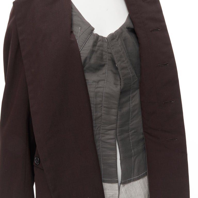 Tricot Comme des Garcons 1998 grey poly twill full length flap pocket coat