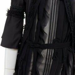 runway COMME DES GARCONS 2005 Broken Bride black victorian ruffle silk dress S