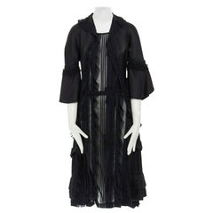 runway COMME DES GARCONS 2005 Broken Bride black victorian ruffle silk dress S