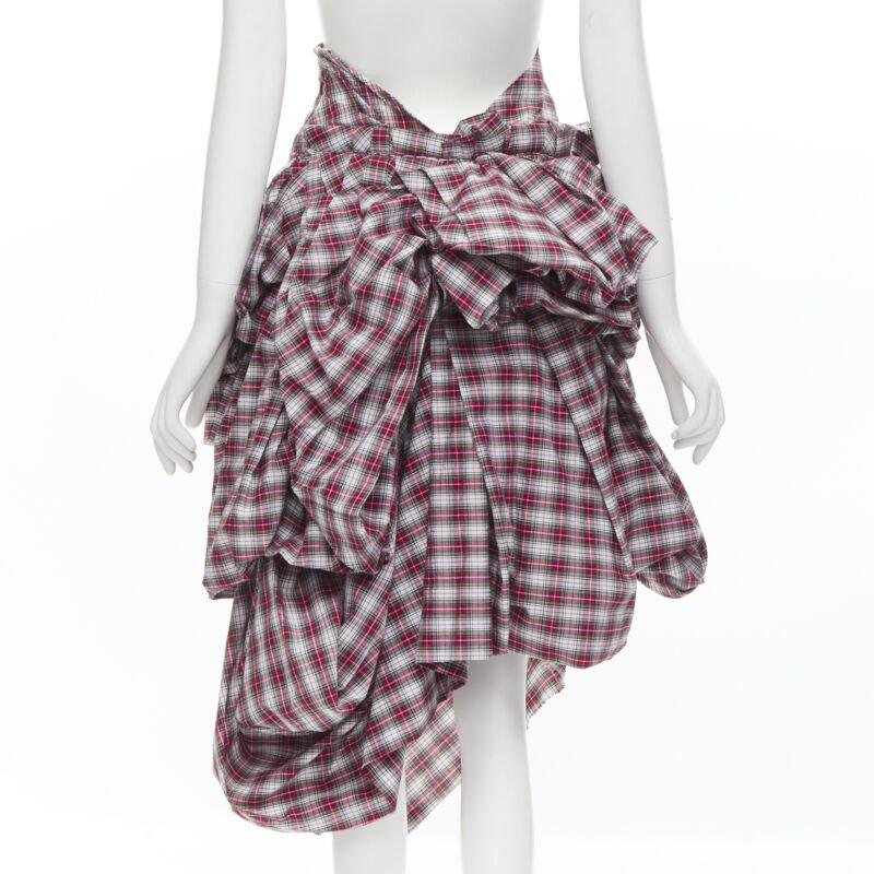 Runway COMME DES GARCONS 2005 Vintage deconstructed punk plaid blazer skirt S 6