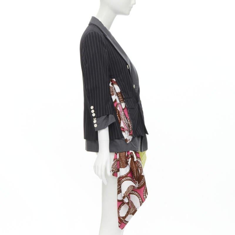 Laufsteg COMME DES GARCONS 2007 doppelreihige graue Blazerjacke mit Nadelstreifen drapiert M im Zustand „Gut“ im Angebot in Hong Kong, NT