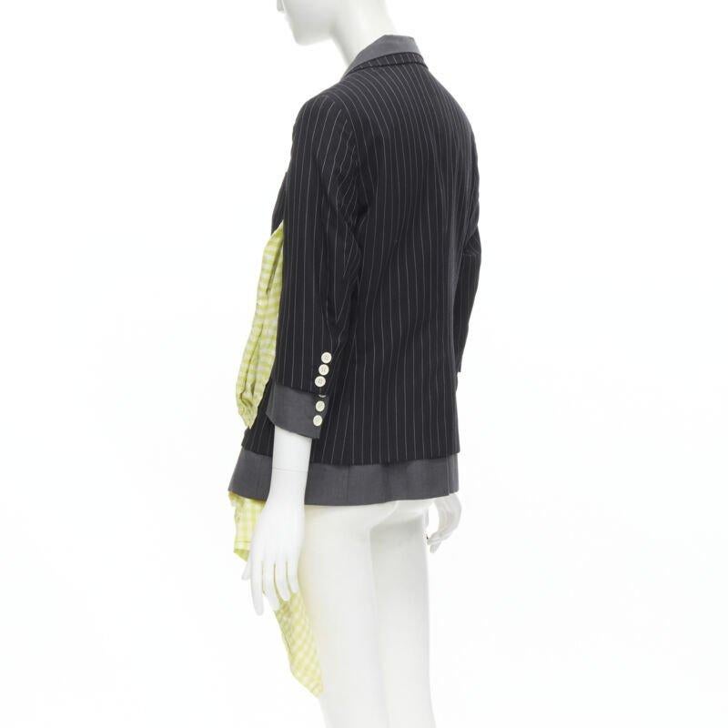 Laufsteg COMME DES GARCONS 2007 doppelreihige graue Blazerjacke mit Nadelstreifen drapiert M im Angebot 1