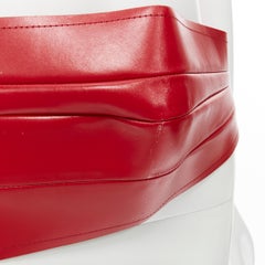 runway COMME DES GARCONS 2010 red leather 3D angular cut waist belt