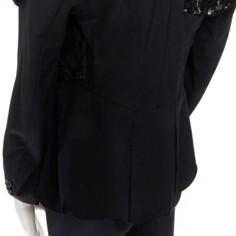passerella COMME DES GARCONS 2010 paillettes broccato blazer biker pantaloncini cintura set S 5