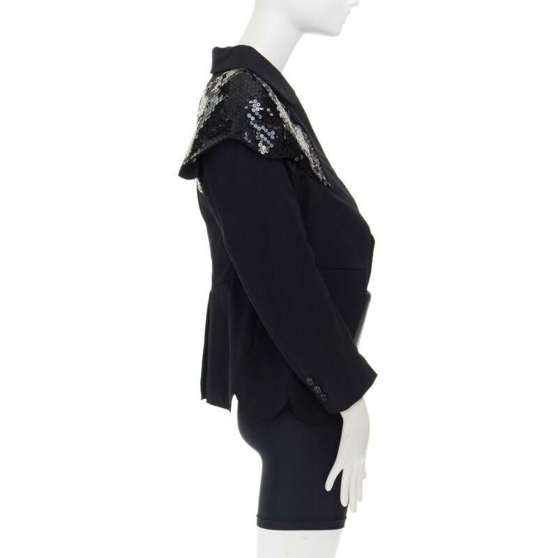 passerella COMME DES GARCONS 2010 paillettes broccato blazer biker pantaloncini cintura set S In condizioni ottime a Hong Kong, NT