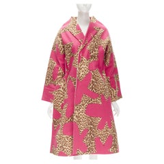 runway COMME DES GARCONS 2012 Flat Packed Doll leopard pink floral wool coat S