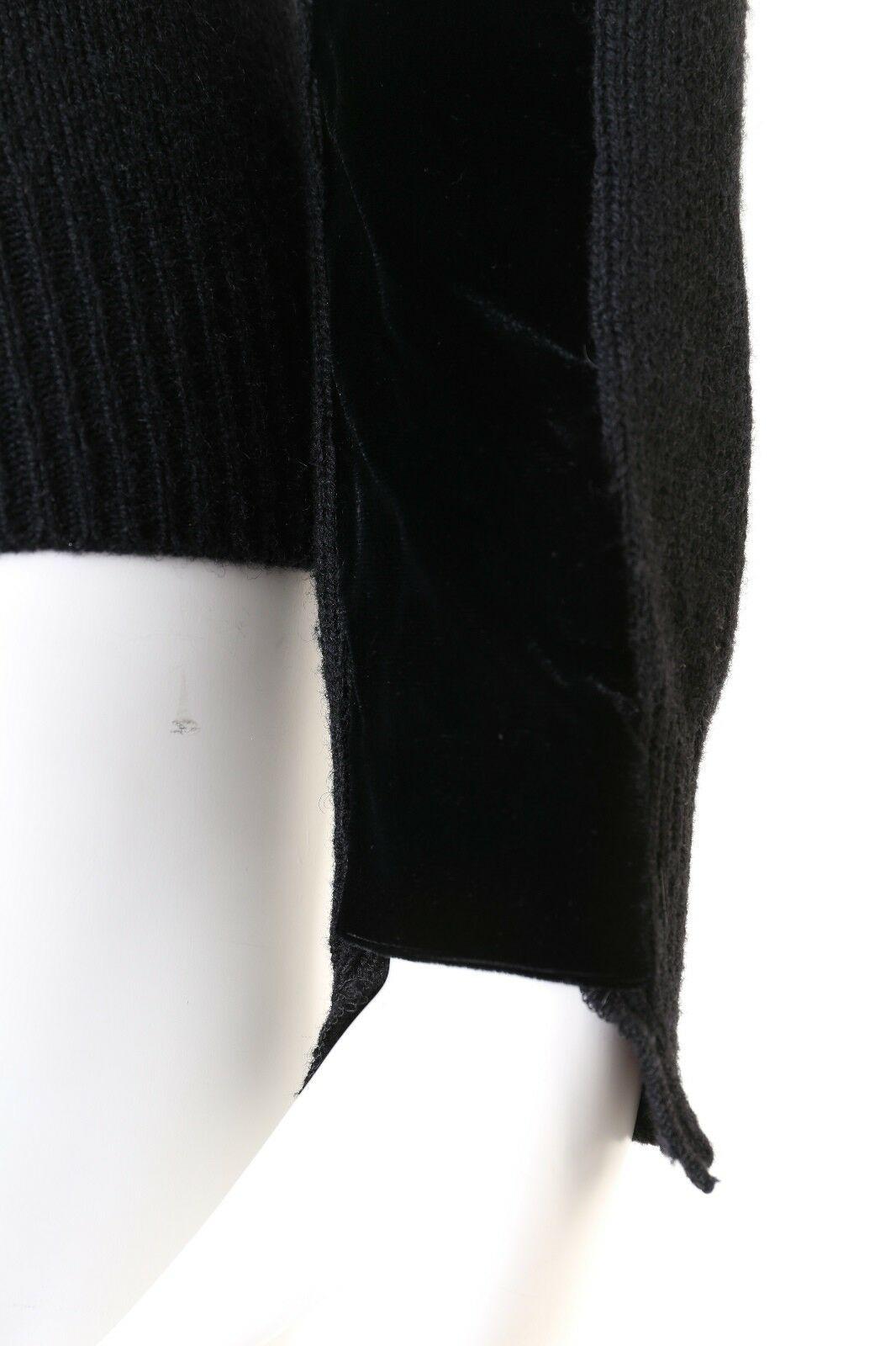 runway COMME DES GARCONS AW02 black velvet double breasted knit jacket S US4 UK8 For Sale 5