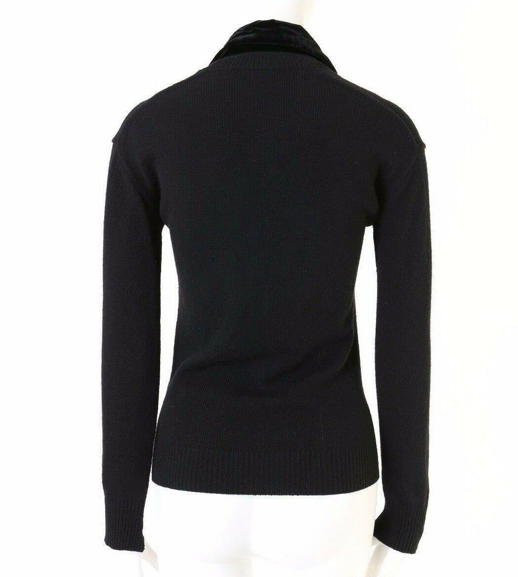 runway COMME DES GARCONS AW02 black velvet double breasted knit jacket S US4 UK8 For Sale 2