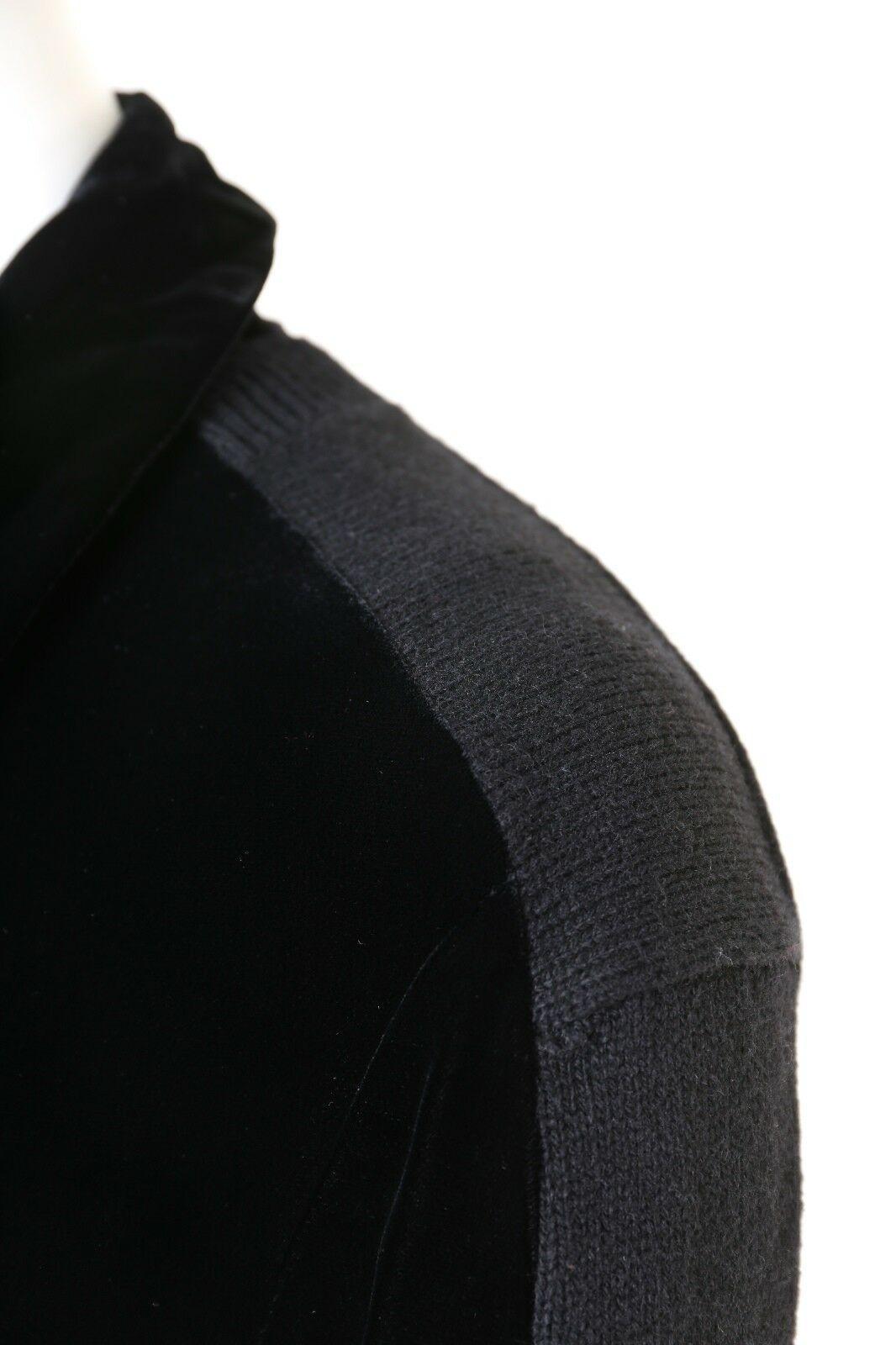 runway COMME DES GARCONS AW02 black velvet double breasted knit jacket S US4 UK8 For Sale 4