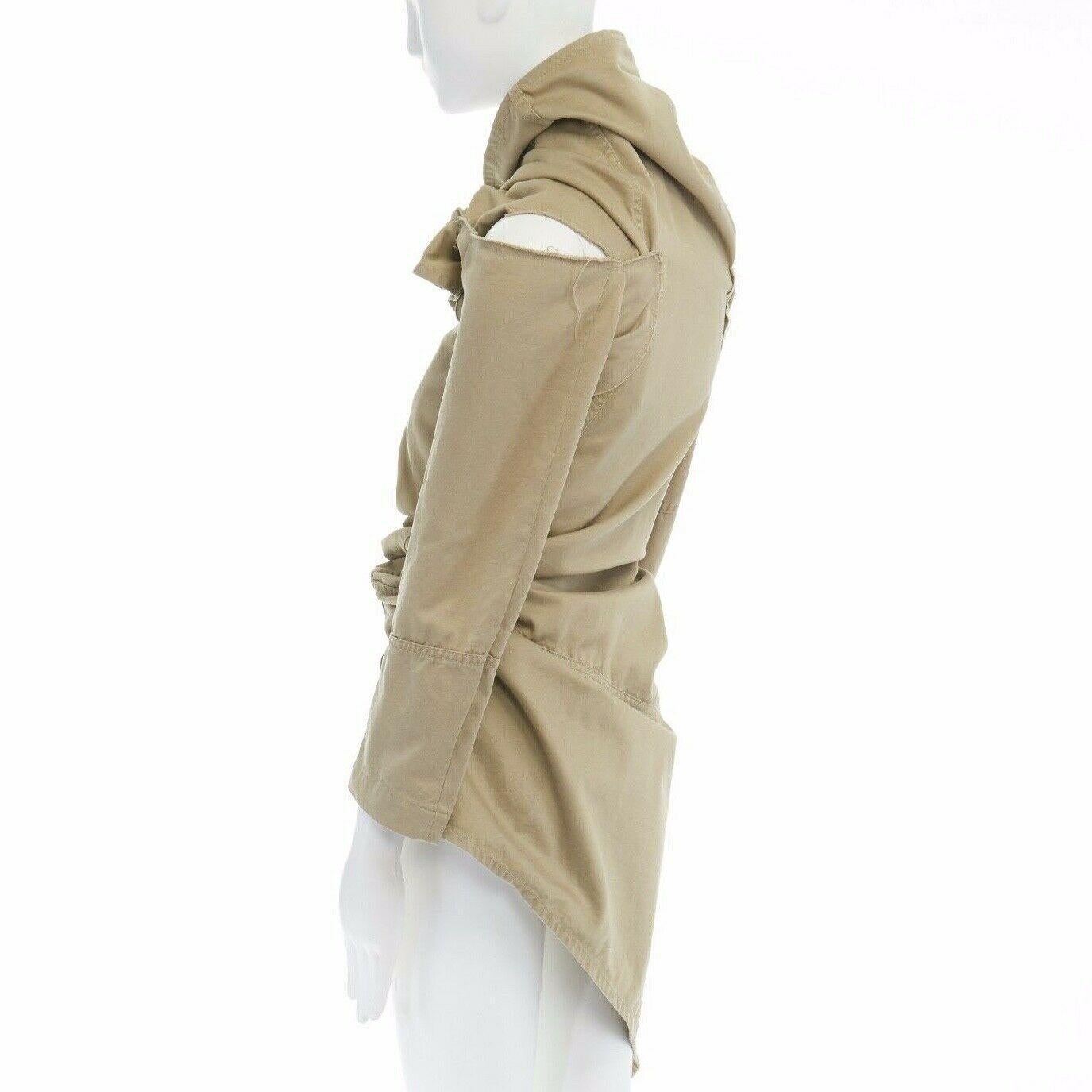 runway COMME DES GARCONS AW03 square zip up bundled deconstructed trench coat S 2