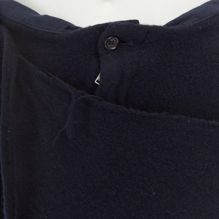 runway COMME DES GARCONS AW1994 navy blue boiled wool foldover wrap ...