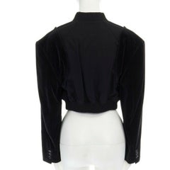 runway COMME DES GARCONS black padded shoulder reconstructed bomber jacket S