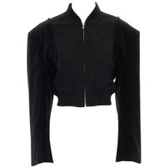 runway COMME DES GARCONS black padded shoulder reconstructed bomber jacket S