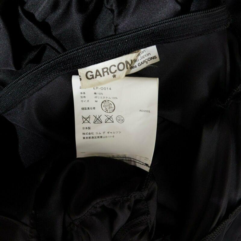 pasarela COMME DES GARCONS Broken Bride AW05 vestido victoriano negro de seda con volantes S en venta 6