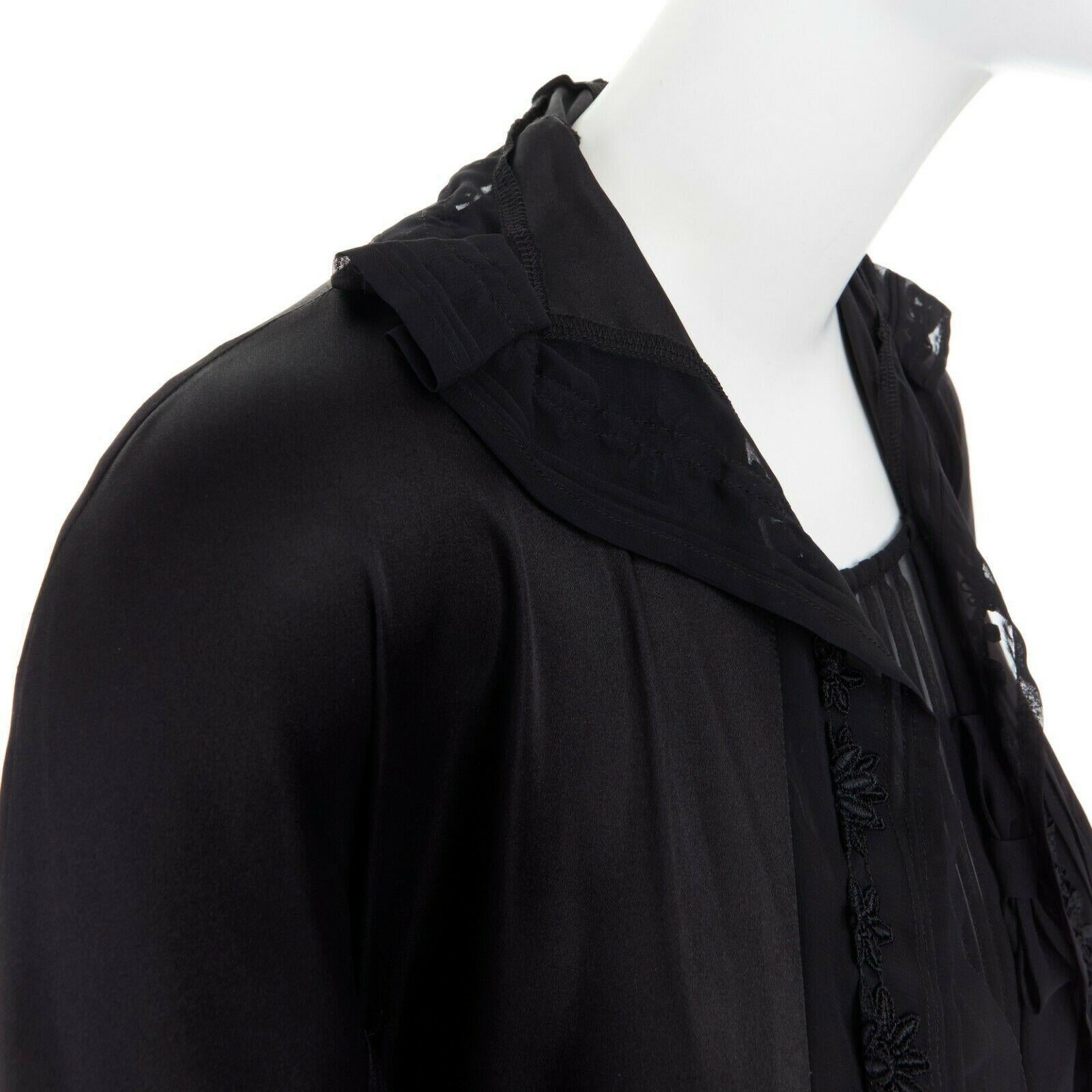 runway COMME DES GARCONS Broken Bride AW05 black victorian ruffle silk dress S 3