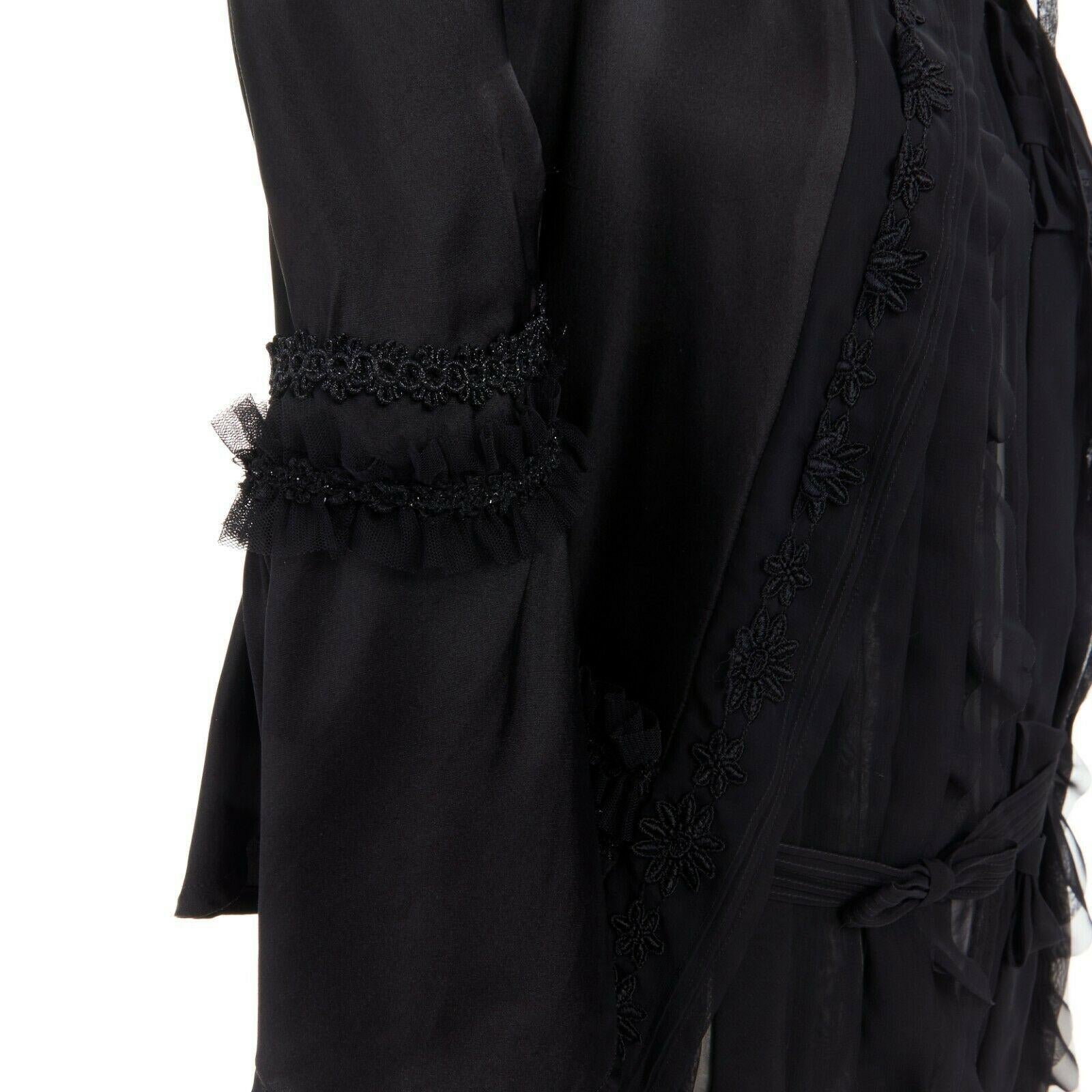 runway COMME DES GARCONS Broken Bride AW05 black victorian ruffle silk dress S 4