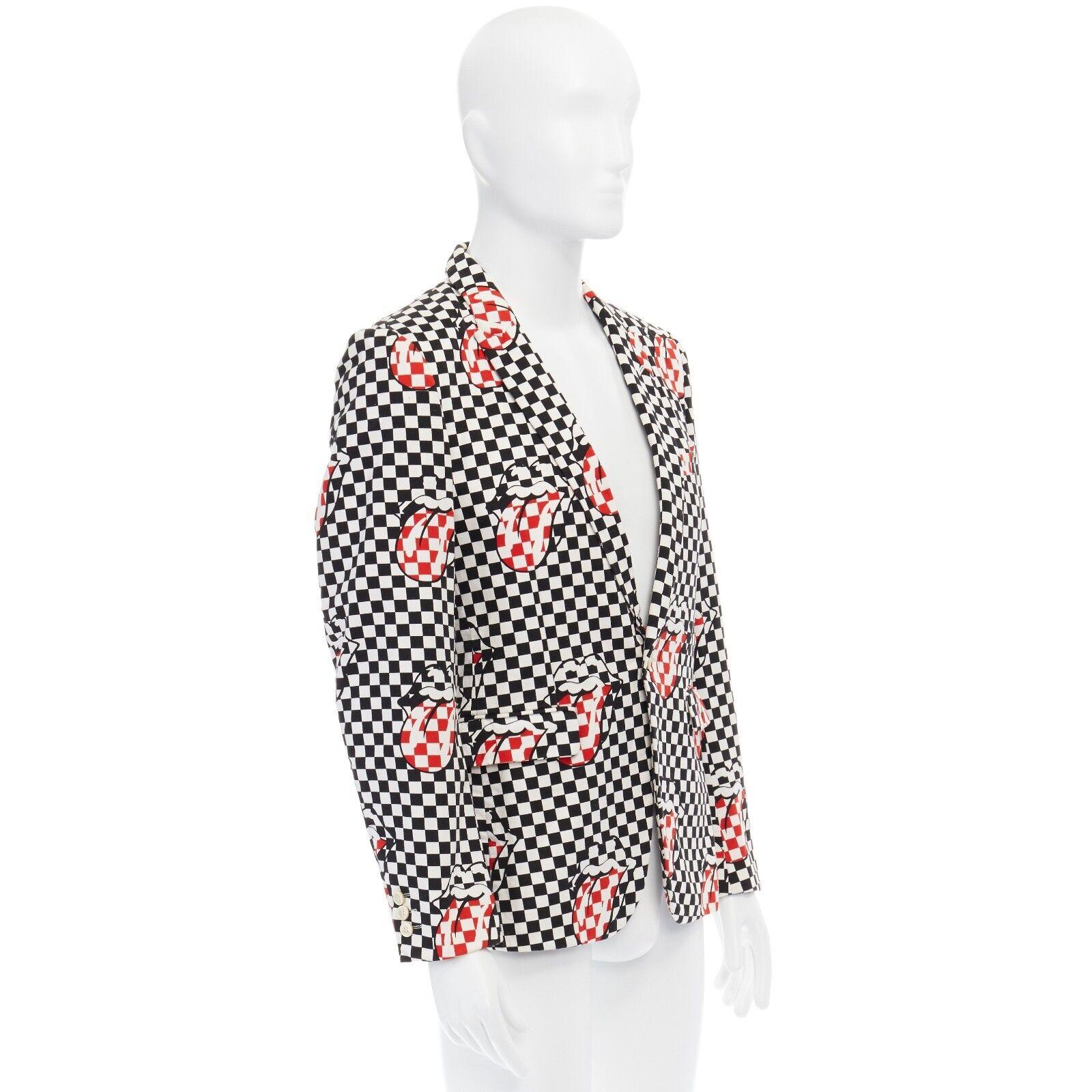 Gray runway COMME DES GARCONS HOMME PLUS SS2006 Rolling Stones lips blazer jacket S For Sale