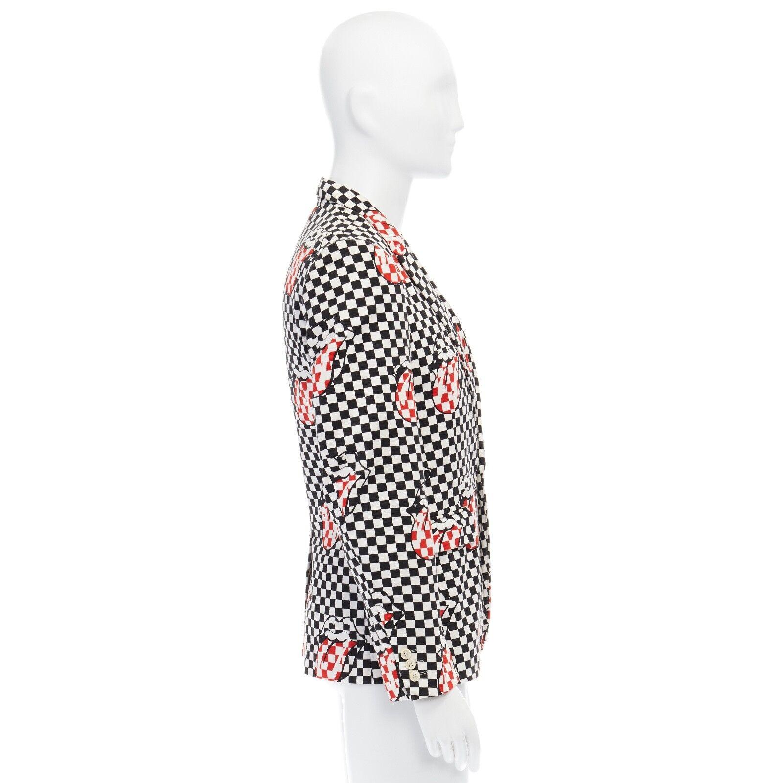 runway COMME DES GARCONS HOMME PLUS SS2006 Rolling Stones lips blazer jacket S In Good Condition In Hong Kong, NT