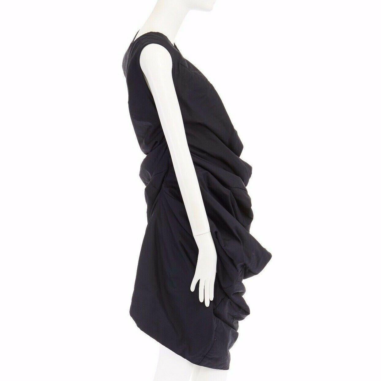 runway COMME DES GARCONS SS1997 Lumps Bumps black circle cut asymmetric dress S 1