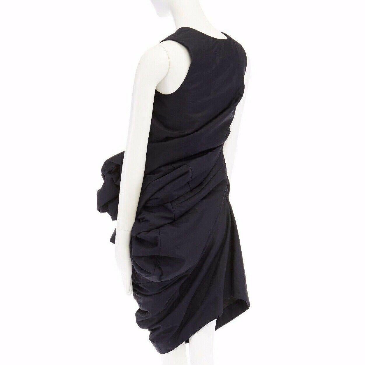 runway COMME DES GARCONS SS1997 Lumps Bumps black circle cut asymmetric dress S 2