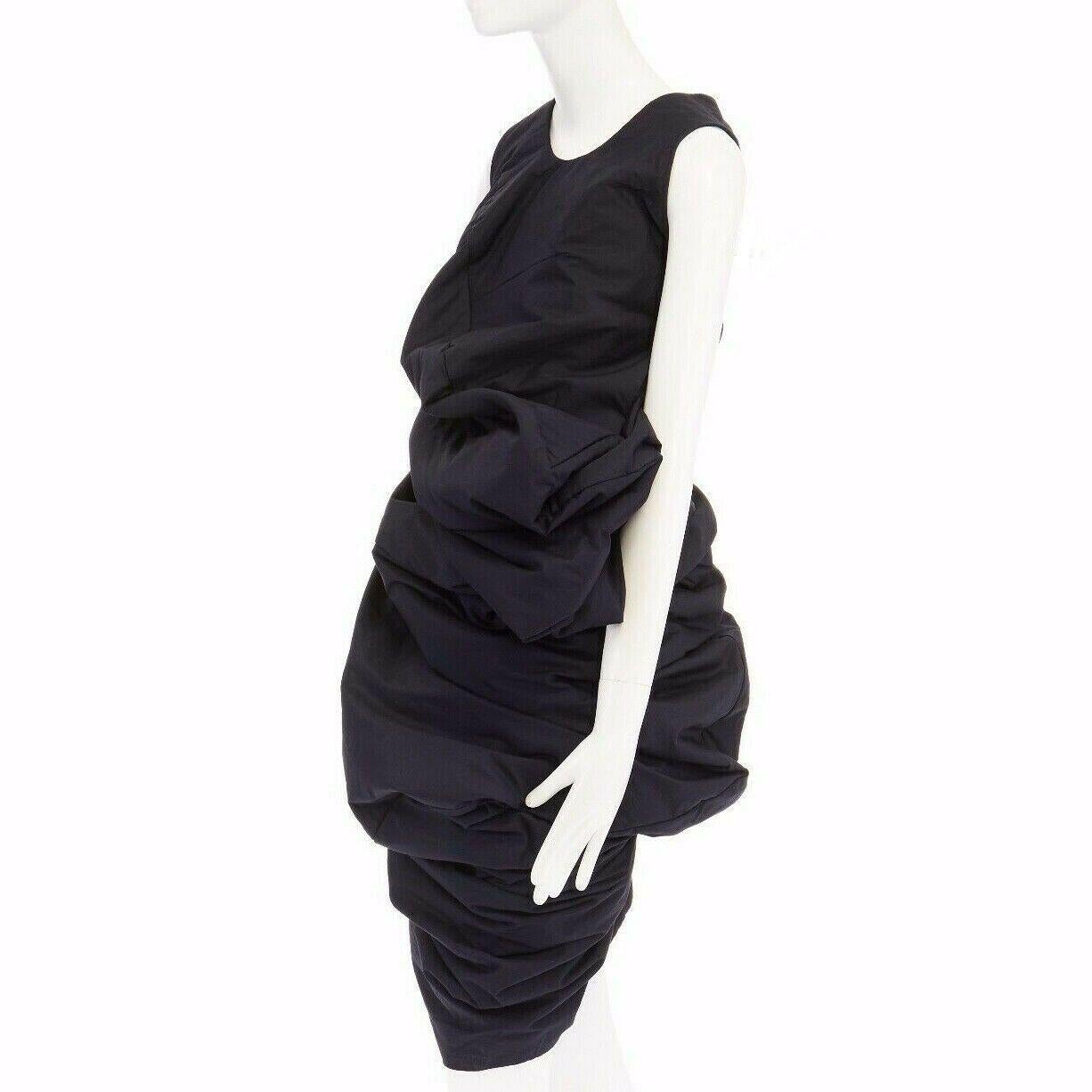runway COMME DES GARCONS SS1997 Lumps Bumps black circle cut asymmetric dress S 4