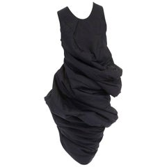 runway COMME DES GARCONS SS1997 Lumps Bumps black circle cut asymmetric dress S