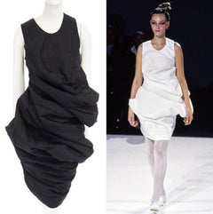 runway COMME DES GARCONS SS1997 Lumps Bumps black circle cut asymmetric dress S