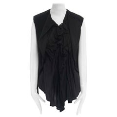 runway COMME DES GARCONS SS2003 black knotted cotton layered felt vest top S