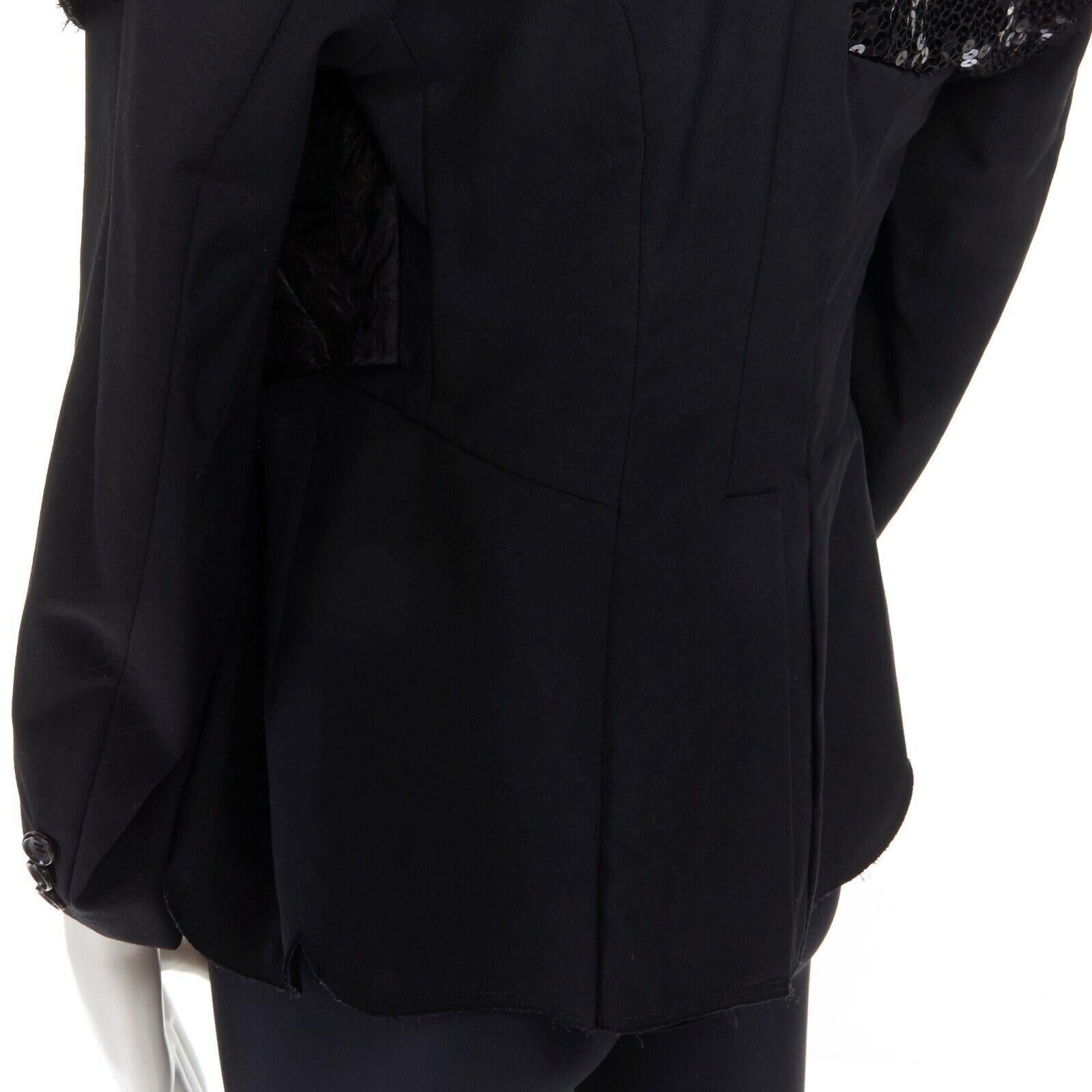 runway COMME DES GARCONS SS2010 sequins brocade blazer biker shorts belt set For Sale 5