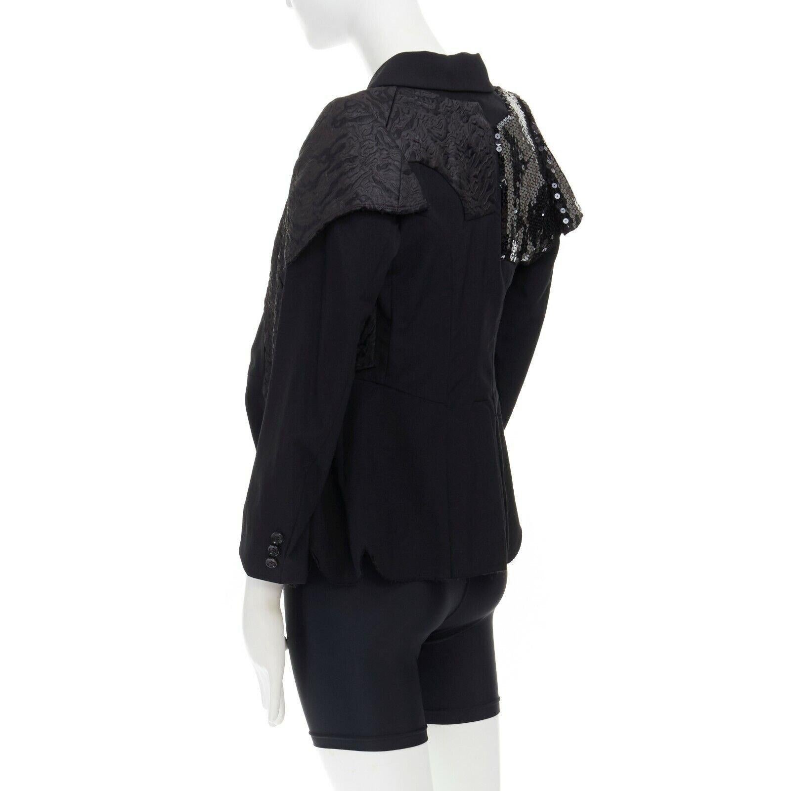 runway COMME DES GARCONS SS2010 sequins brocade blazer biker shorts belt set For Sale 1